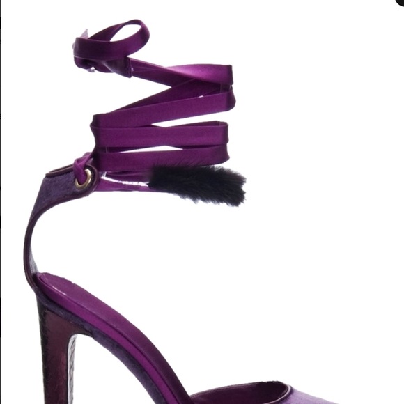 Gucci Heels Tom Ford For Python Mink Velvet Pumps - Picture 2 of 4
