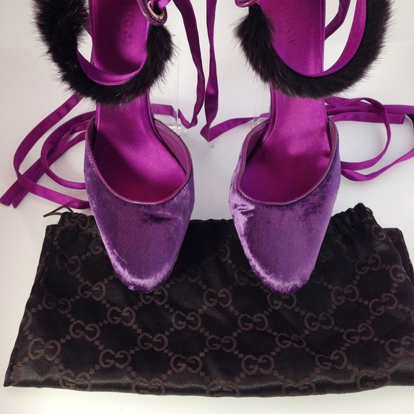 Gucci Heels Tom Ford For Python Mink Velvet Pumps - Picture 4 of 4
