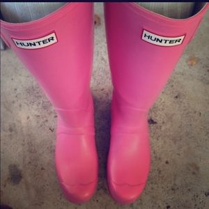 Tall pink Hunter Boots