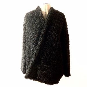 Black oversized fuzzy cardigan by A.Peach