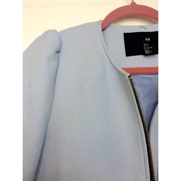 H&M Powder Blue Textured Coat - Picture 2 of 4