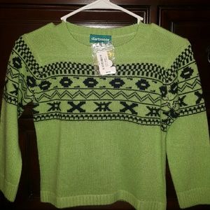Boy's Size 6 DARTMOOR Green/Navy Blue Sweater