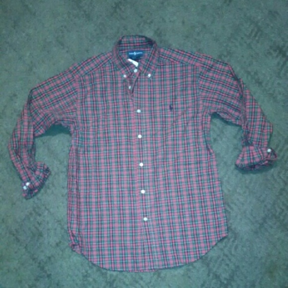 NWT Boy Ralph Lauren Plaid Button Down Shirt 14/16