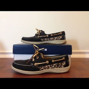 Sperry Topsiders Black & Cheetah