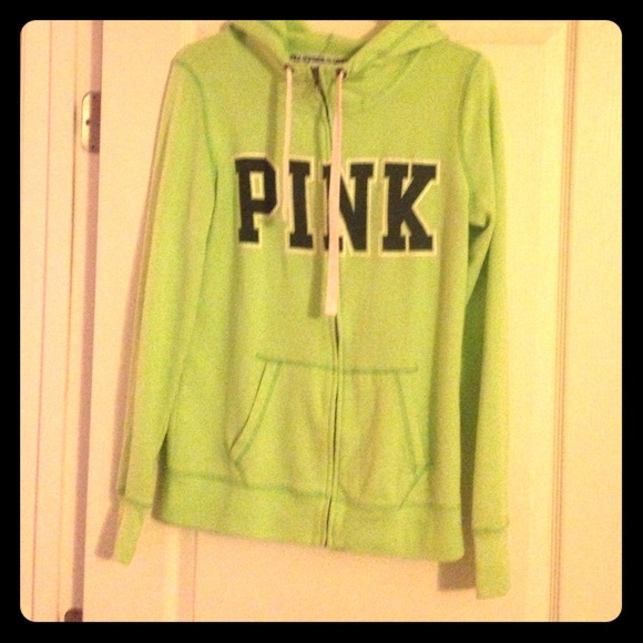 Lime green Victoria's Secret zip up hoodie