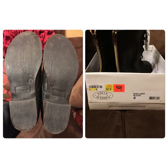 Steve Madden Combat Boots Youth Size 4 - Picture 4 of 4