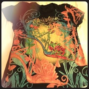 XL women's rhinestone CHRISTIAN AUDiGiEr black