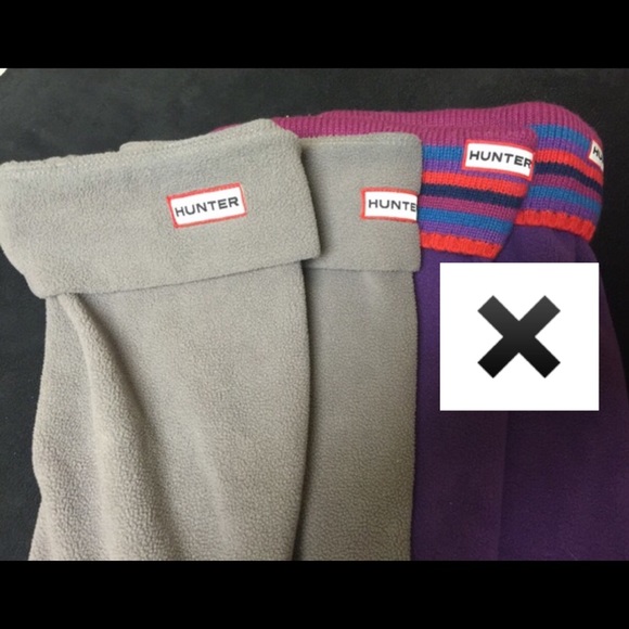 1 pair Hunters boots socks in grey color