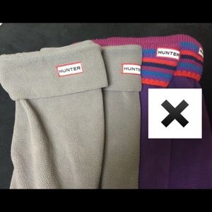 1 pair Hunters boots socks in grey color