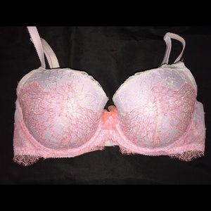VS purple Dreams Angels bra with pink lace