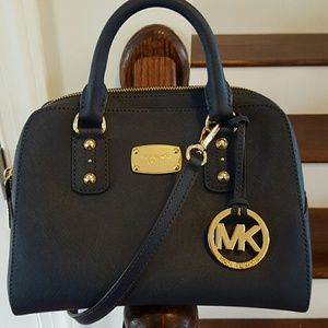 Michael Kors Navy Leather Satchel Crossbody