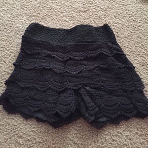 Black lace shorts