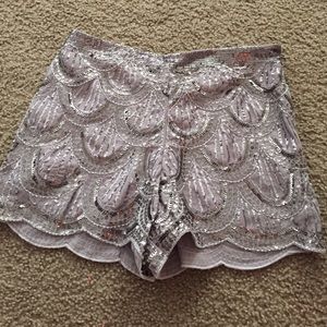 Sequin grey shorts