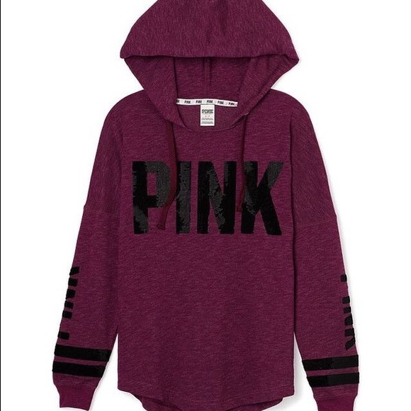 PINK Victoria's Secret Tops - maroon PINK tunic/hoodie NWOT