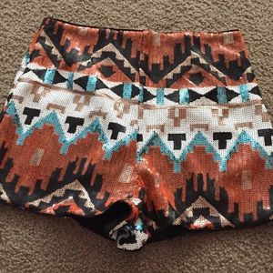 Tribal shorts sequin