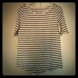 Striped-polka dotted elbow Tee. NWT