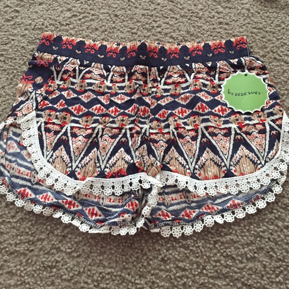 Lace trimmed shorts