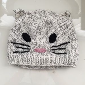 Grey Knit Cat hat / beanie