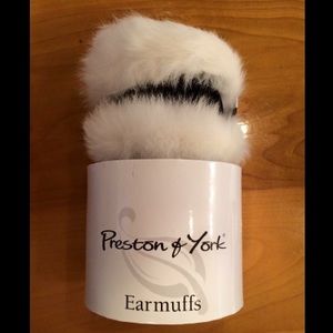 Preston & York white fluffy earmuffs NIB