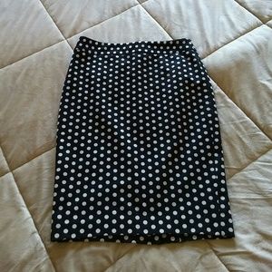 Polka dotted classic pencil skirt