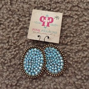 Pink panache oval earrings