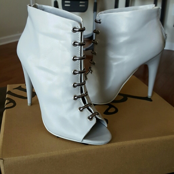 Gray Open Toe Bootie