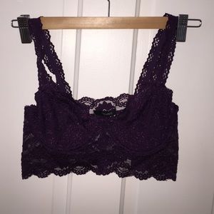 Purple Lace Bandeau Bustier
