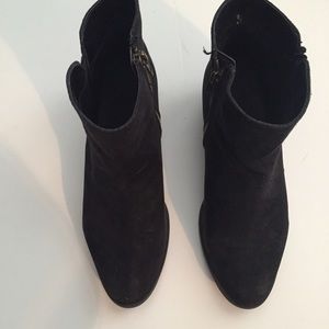Faux suede black booties