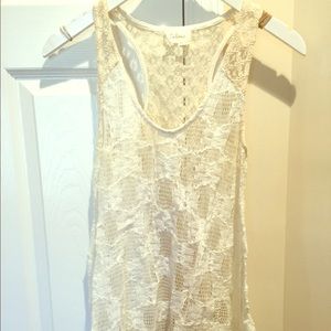 Anthropologie white knit tank