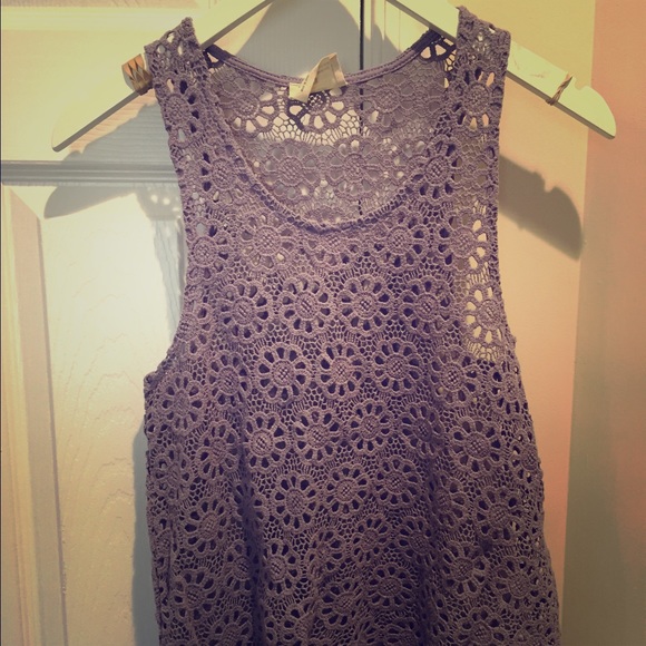 Purple crochet tank