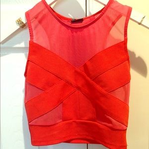 Red Orange Crop Top from Urban