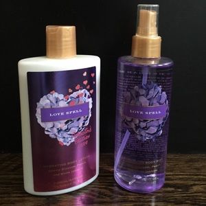 Victoria's Secret Love Spell fragrance set.