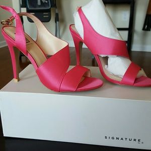 Hot Pink Satin Heel