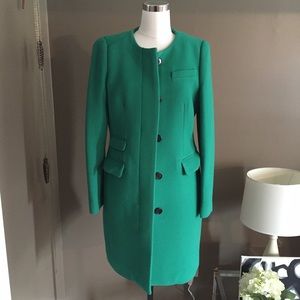 Double cloth collarless J.Crew coat