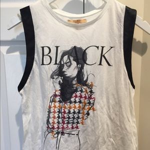 Zara Collection Leather Sleeve Tank