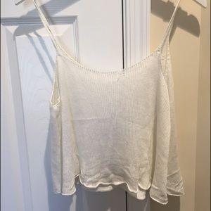 Brandy Melville White Knit crop top