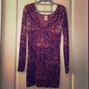 FREE PEOPLE velvet bodycon dress