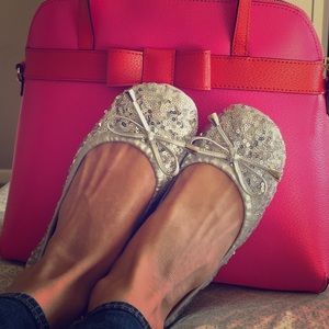 Gianni Bini Sparkle Ballet Flats Silver