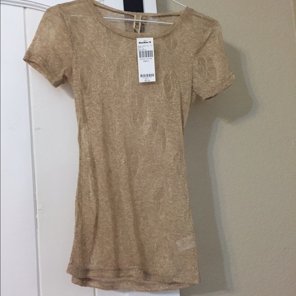 BKE gold sheer shirt