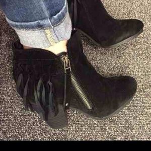Black Fringe Booties!