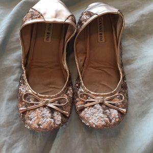 Gold Super Sparkly Gianni Bini Ballet Flats