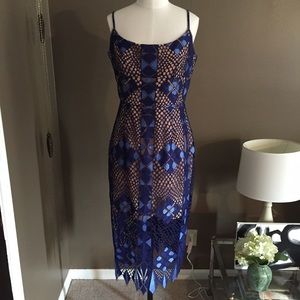 BCBG blue lace dress