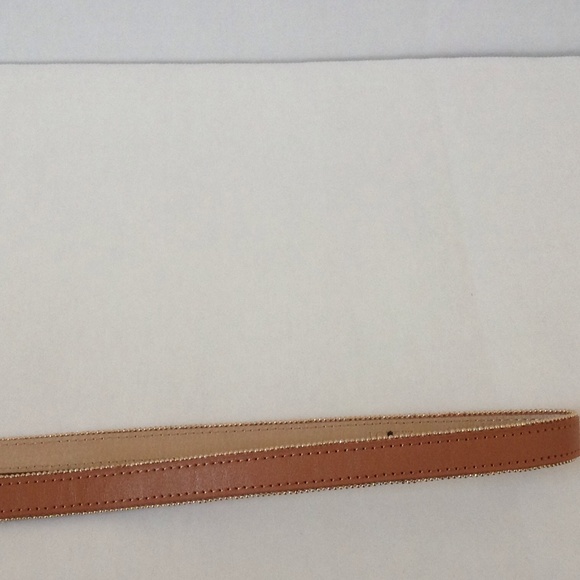 J Crew tan and gold belt. - Picture 2 of 4