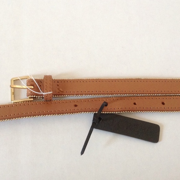 J Crew tan and gold belt. - Picture 3 of 4