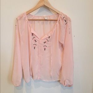 Sheer pink blouse