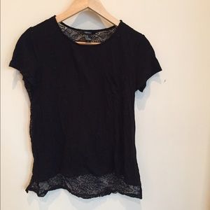 Black & lace tee