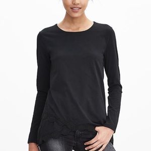 NWT Lace crossover pullover top Sz M