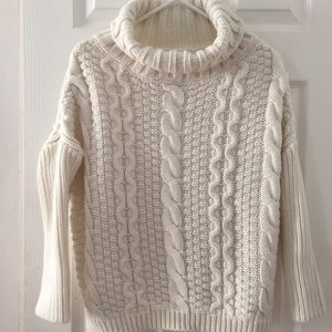 White Chunky Knit Turtleneck