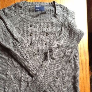 American Eagle sweater, gray w/studs, size M.