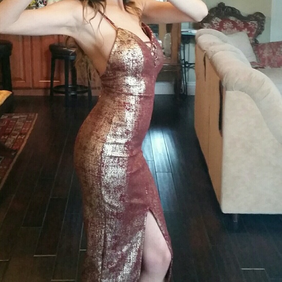 Final price drop! Sexy burgundy shimmer Dress NWT! - Picture 2 of 3